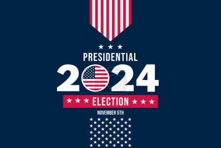 Ilustración de Elecciones de Estados Unidos 2024 antecedentes. Elecciones estadounidenses, ilustración del vector de concepto de votación. - Imagen libre de derechos