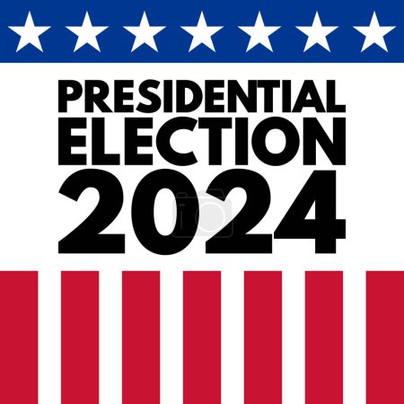 Ilustración de Elecciones de Estados Unidos 2024 antecedentes. Elecciones estadounidenses, ilustración del vector de concepto de votación. - Imagen libre de derechos