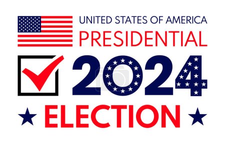 Illustration for USA Elections 2024 background. US elections, voting concept vector illustration. - Royalty Free Image