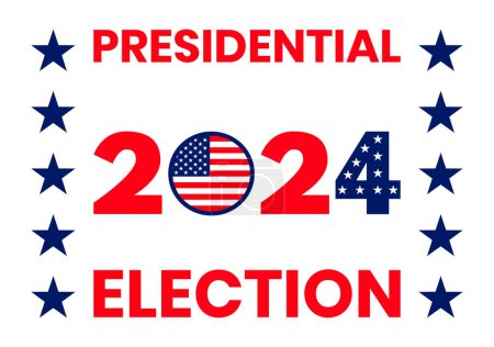 Téléchargez les illustrations : USA Elections 2024 background. Élections américaines, illustration vectorielle du concept de vote. - en licence libre de droit
