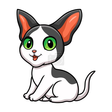 Vector ilustración de lindo oriental gato dibujos animados sentado