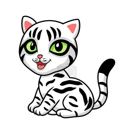 Vektor-Illustration von Cute american short hair cat cartoon sitting