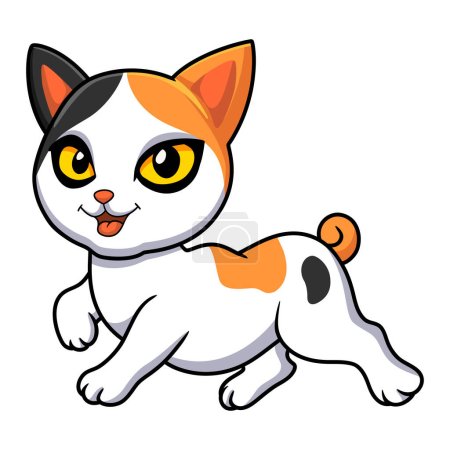 Illustrazione per Illustrazione vettoriale di carino giapponese bobtail gatto cartone animato - Immagini Royalty Free