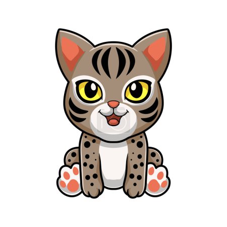 Illustration for Vector illustration of Cute ocicat cat cartoon sitting - Royalty Free Image