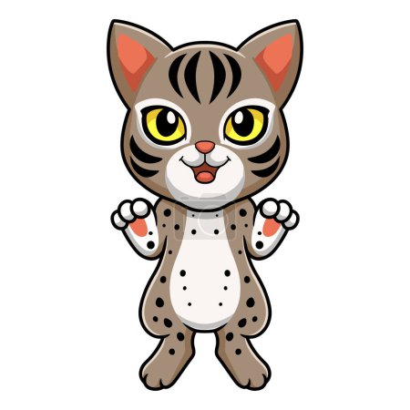 Illustration for Vector illustration of Cute ocicat cat cartoon standing - Royalty Free Image