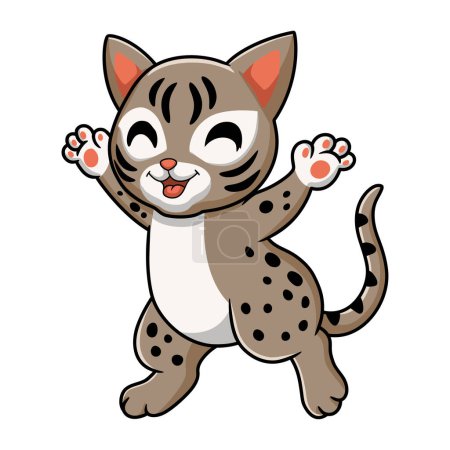 Illustration for Vector illustration of Cute ocicat cat cartoon walking - Royalty Free Image