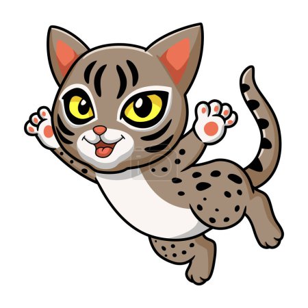 Illustration for Vector illustration of Cute ocicat cat cartoon flying - Royalty Free Image