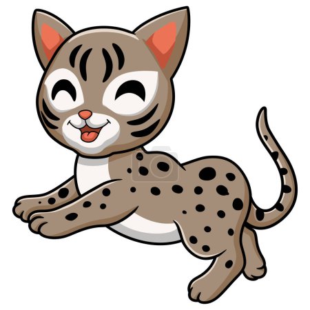 Illustration for Vector illustration of Cute ocicat cat cartoon jumping - Royalty Free Image
