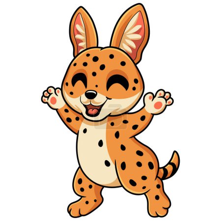 Illustration for Vector Illustration of Cute serval cat cartoon walking - Royalty Free Image