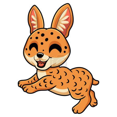 Illustration for Vector Illustration of Cute serval cat cartoon jumping - Royalty Free Image