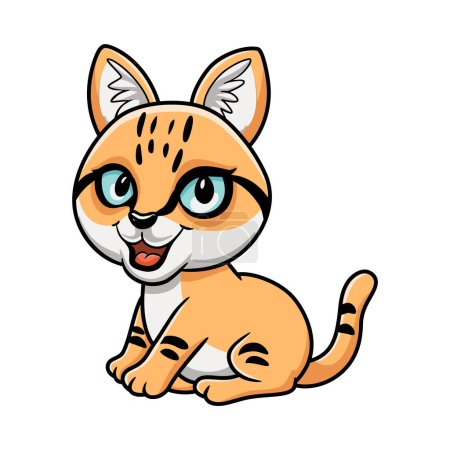 Ilustración de Ilustración vectorial de lindo gato de arena de dibujos animados sentado - Imagen libre de derechos