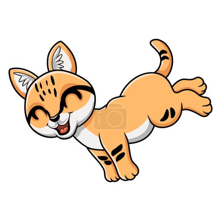 Ilustración de Ilustración vectorial de salto de dibujos animados lindo gato arena - Imagen libre de derechos