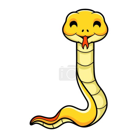 Ilustración de Vector illustration of Cute yellow insularis snake cartoon - Imagen libre de derechos