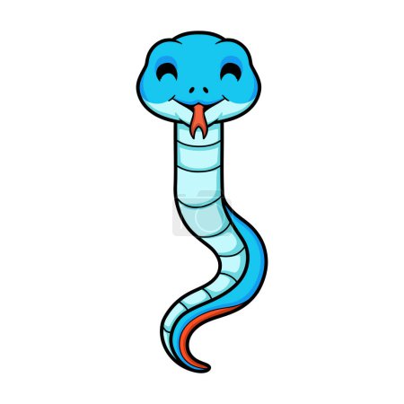 Ilustración de Vector illustration of Cute blue snake viper cartoon - Imagen libre de derechos