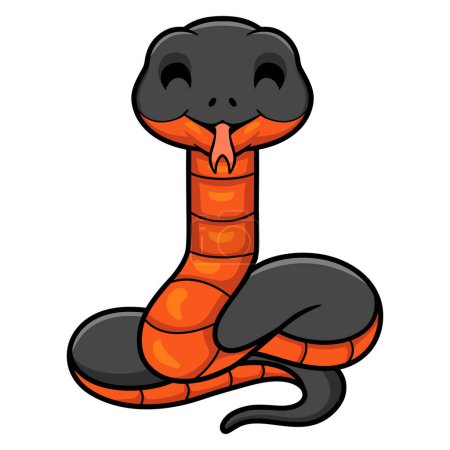 Illustration for Vector illustration of Cute copperbelly water snake cartoon - Royalty Free Image