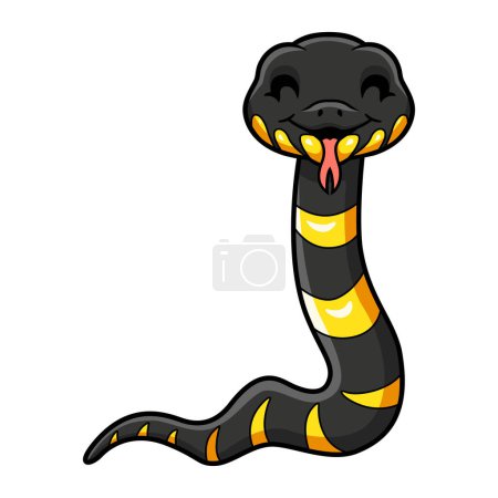 Illustration for Vector illustration of Cute happy mangrove snake cartoon - Royalty Free Image