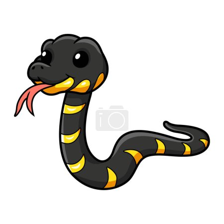 Illustration for Vector illustration of Cute happy mangrove snake cartoon - Royalty Free Image
