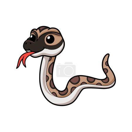 Téléchargez les illustrations : Vector illustration of Cute python molurus bivittatus cartoon - en licence libre de droit