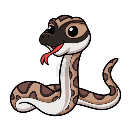 Téléchargez les illustrations : Vector illustration of Cute python molurus bivittatus cartoon - en licence libre de droit