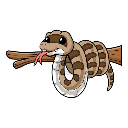 Illustration for Vector illustration of Cute gopher snake cartoon on tree branch - Royalty Free Image