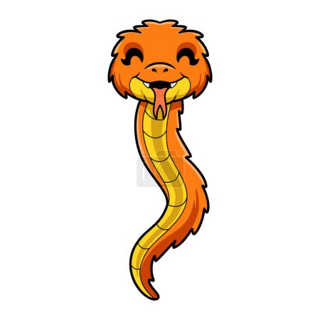 Ilustración de Vector illustration of Cute orange spiny bush viper cartoon - Imagen libre de derechos