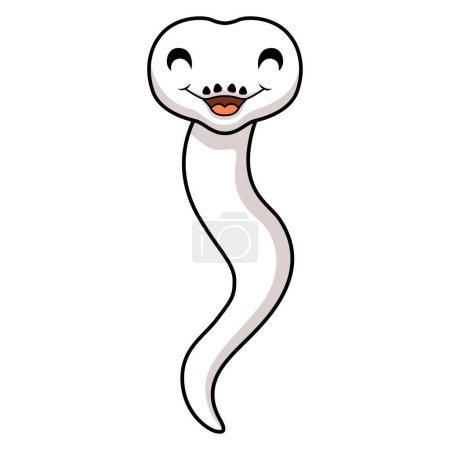 Illustration for Vector illustration of Cute white leucistic ball python snake cartoon - Royalty Free Image