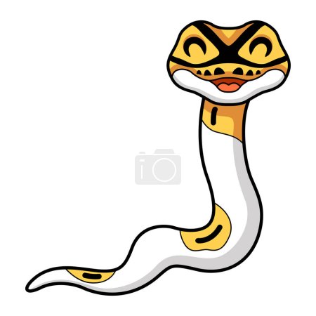 Illustration for Vector illustration of Cute albino pied ball python cartoon - Royalty Free Image