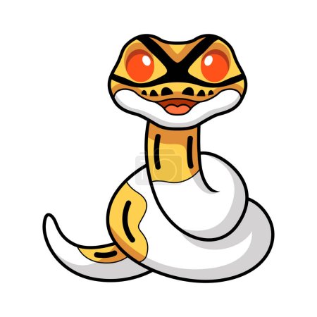 Illustration for Vector illustration of Cute albino pied ball python cartoon - Royalty Free Image