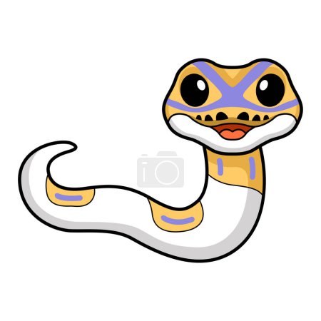 Illustration for Vector illustration of Cute banana pied ball python cartoon - Royalty Free Image