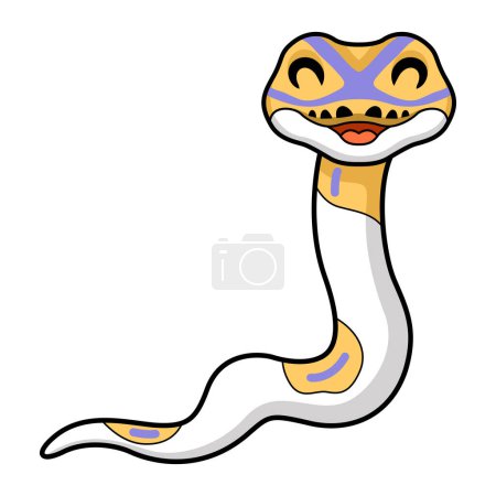 Téléchargez les illustrations : Illustration vectorielle de Mignonne banane pied ballon python dessin animé - en licence libre de droit