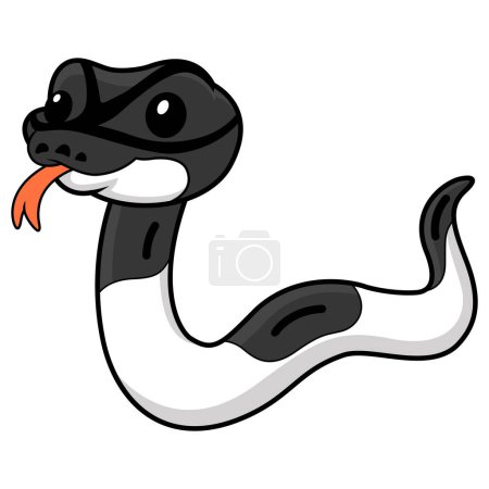 Ilustración de Ilustración vectorial de lindo panda pied ball python dibujos animados - Imagen libre de derechos