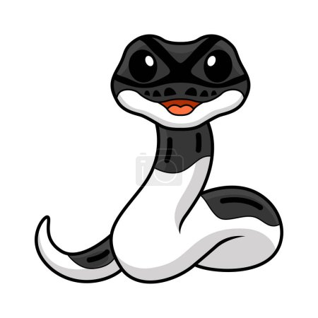 Ilustración de Ilustración vectorial de lindo panda pied ball python dibujos animados - Imagen libre de derechos
