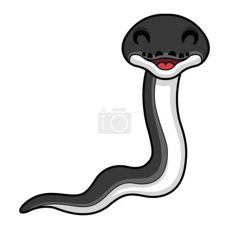 Illustration for Vector illustration of Cute happy albertisi snake cartoon - Royalty Free Image