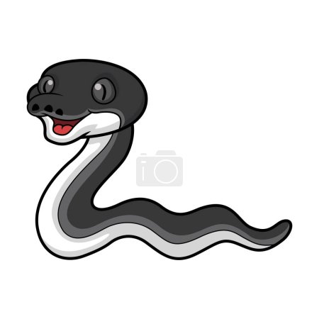 Illustration for Vector illustration of Cute happy albertisi snake cartoon - Royalty Free Image