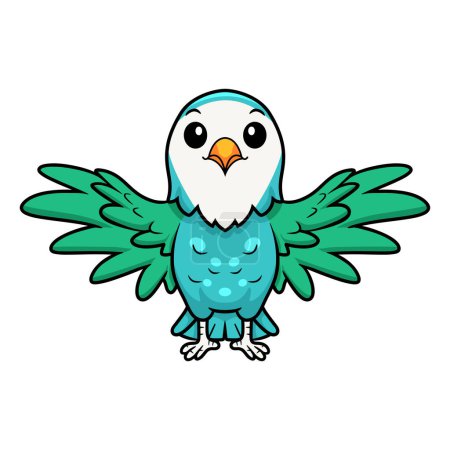 Illustration for Vector illustration of Cute blue turquoise bird cartoon - Royalty Free Image