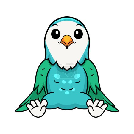 Illustration for Vector illustration of Cute blue turquoise bird cartoon - Royalty Free Image