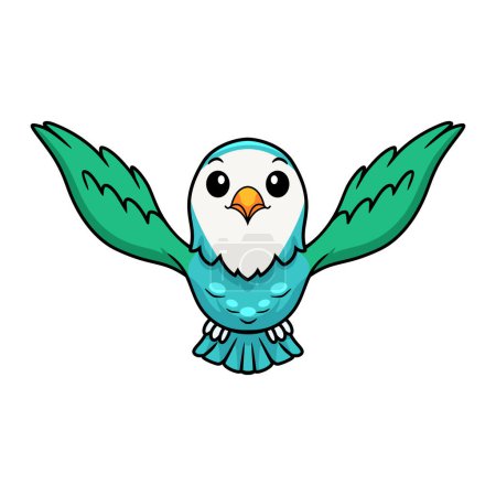 Illustration for Vector illustration of Cute blue turquoise bird cartoon flying - Royalty Free Image