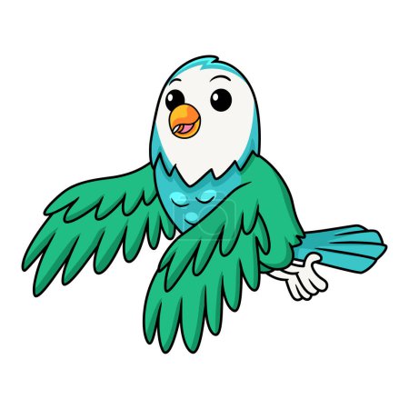 Illustration for Vector illustration of Cute blue turquoise bird cartoon flying - Royalty Free Image