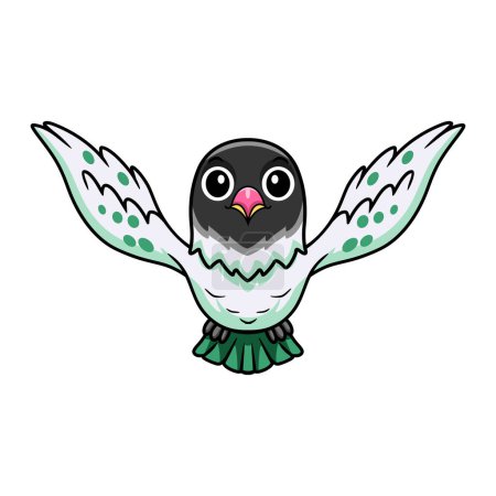 Illustration for Vector illustration of Cute agapornis malta lovebird cartoon flying - Royalty Free Image
