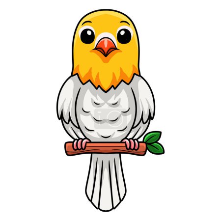Illustration for Vector illustration of Cute opaline pale fallow lovebird cartoon on tree branch - Royalty Free Image