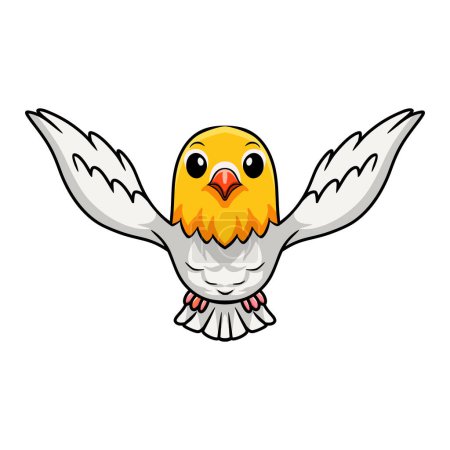 Illustration for Vector illustration of Cute opaline pale fallow lovebird cartoon flying - Royalty Free Image