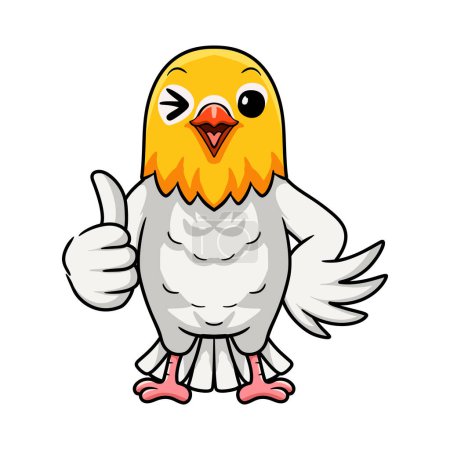 Illustration for Vector illustration of Cute opaline pale fallow lovebird cartoon giving thumb up - Royalty Free Image