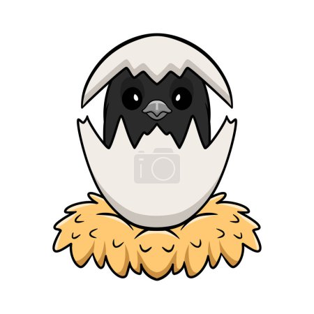 Téléchargez les illustrations : Illustration vectorielle de mignon baltimore oriole oiseau dessin animé à l'intérieur de l'oeuf - en licence libre de droit