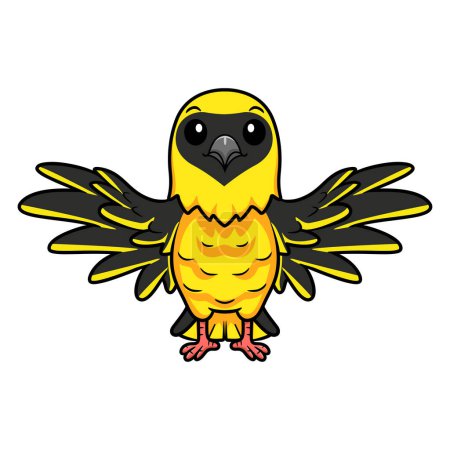 Illustration for Vector illustration of Cute weaver bird cartoon flying - Royalty Free Image