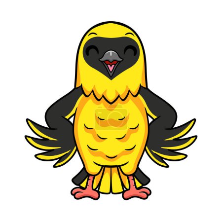 Téléchargez les illustrations : Illustration vectorielle de Mignon tisserand oiseau dessin animé debout - en licence libre de droit