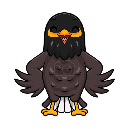 Ilustración de Ilustración vectorial de lindo myna pájaro de dibujos animados posando - Imagen libre de derechos