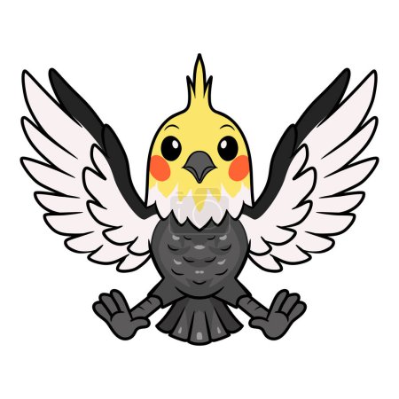 Illustration for Vector illustration of Cute gray cockatiel bird cartoon - Royalty Free Image