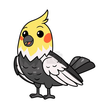 Illustration for Vector illustration of Cute gray cockatiel bird cartoon - Royalty Free Image