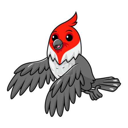 Illustration for Vector illustration of Cute red crested cardinal bird cartoon - Royalty Free Image