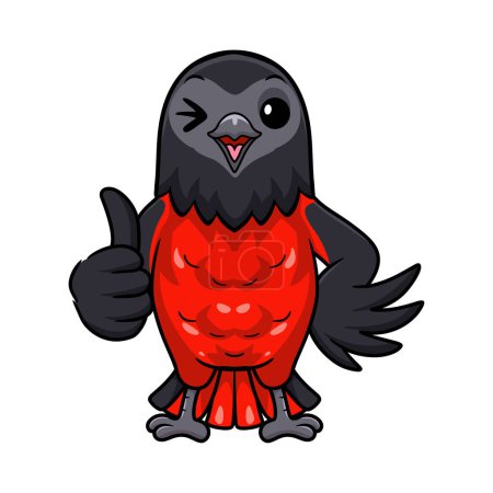 Illustration for Vector illustration of Cute pesquet's parrot parrot giving thumb up - Royalty Free Image